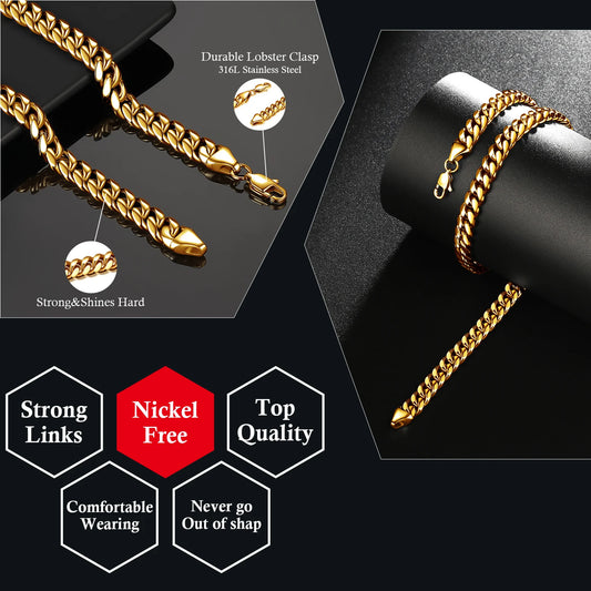 Zhejiang Stainless Steel Cuban Link Necklace Gold Plated