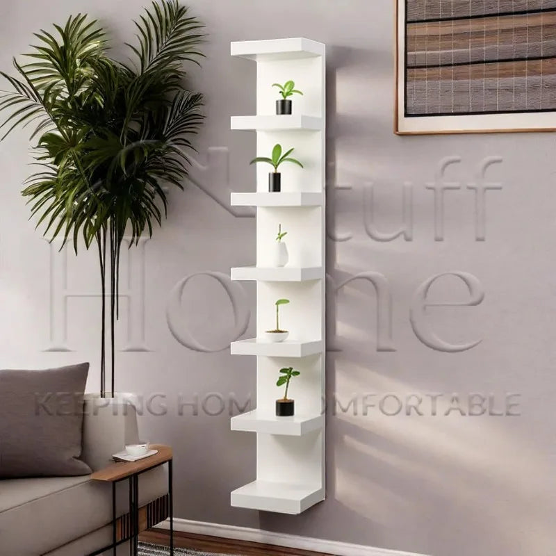 Hign-concerned Wall Shelf Unit 7 Tier Vertical Storage Organizer