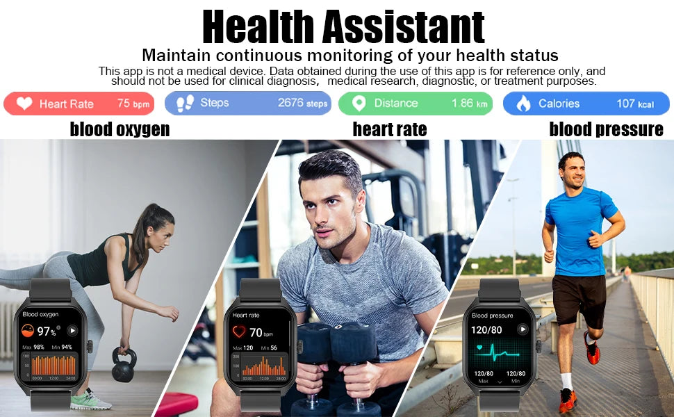 LIVLOVCP AI Voice Assistant Smart Watch Heart Rate Monitor
