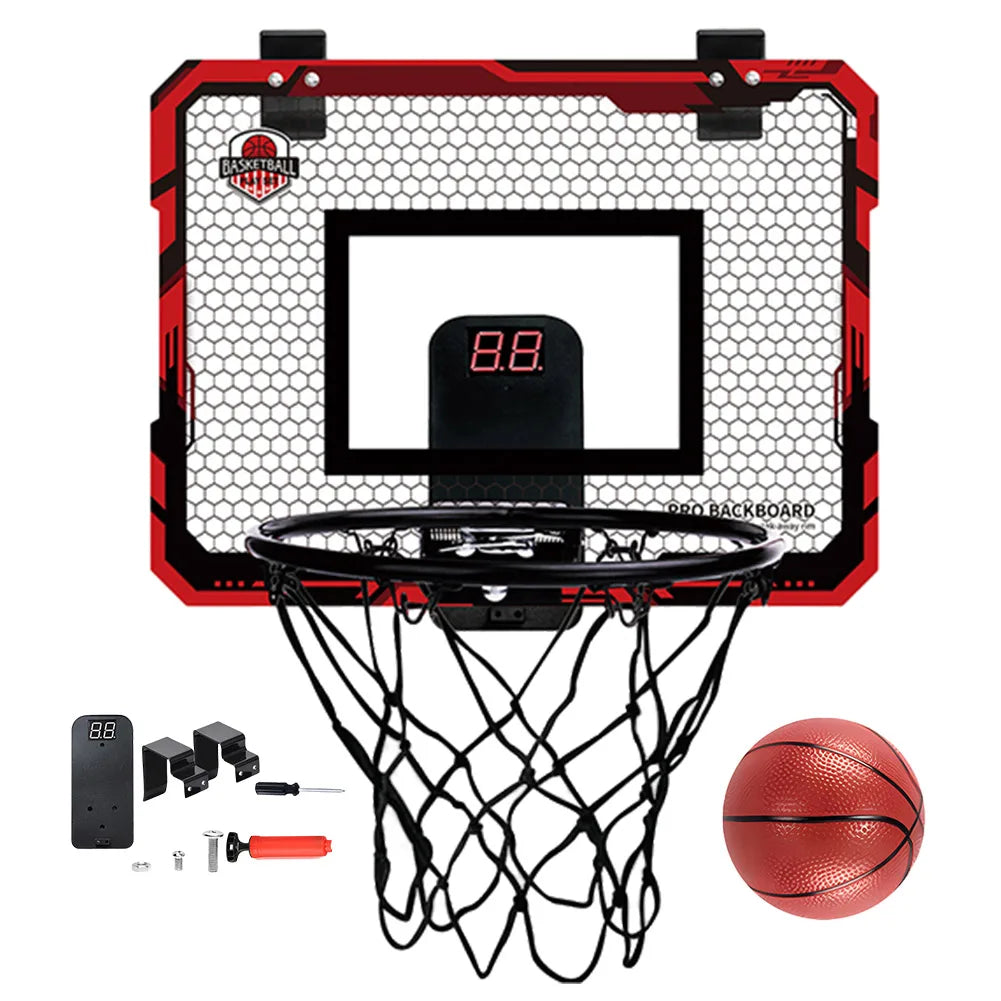 Kids Mini Basketball Hoop With Electronic Scoreboard Ball Sport Backboard Outdoor Indoor Excersise Accessory Funny Game Toys
