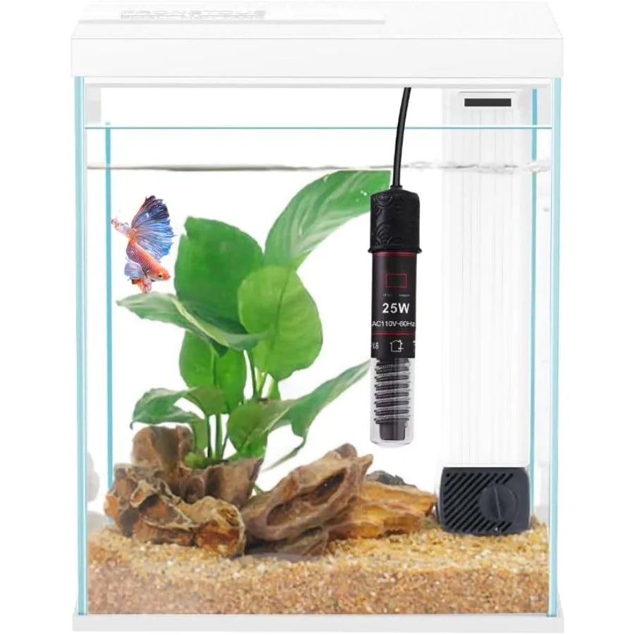 Hign-concerned UltraPremiumAllinOne Glass Betta Tank SelfCleaning System WithBuiltinHeater LEDLighting Kit