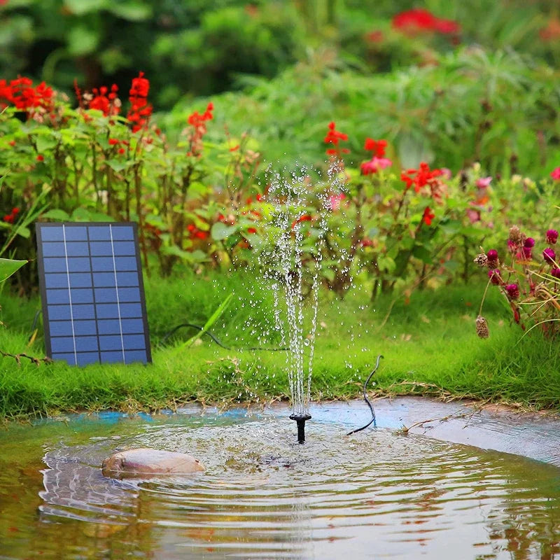 AISITIN Solar Fountain Pump,with 6Nozzles and 4ft Water Pipe,Solar Powered Pump for Bird Bath,Pond,Garden and Other Places