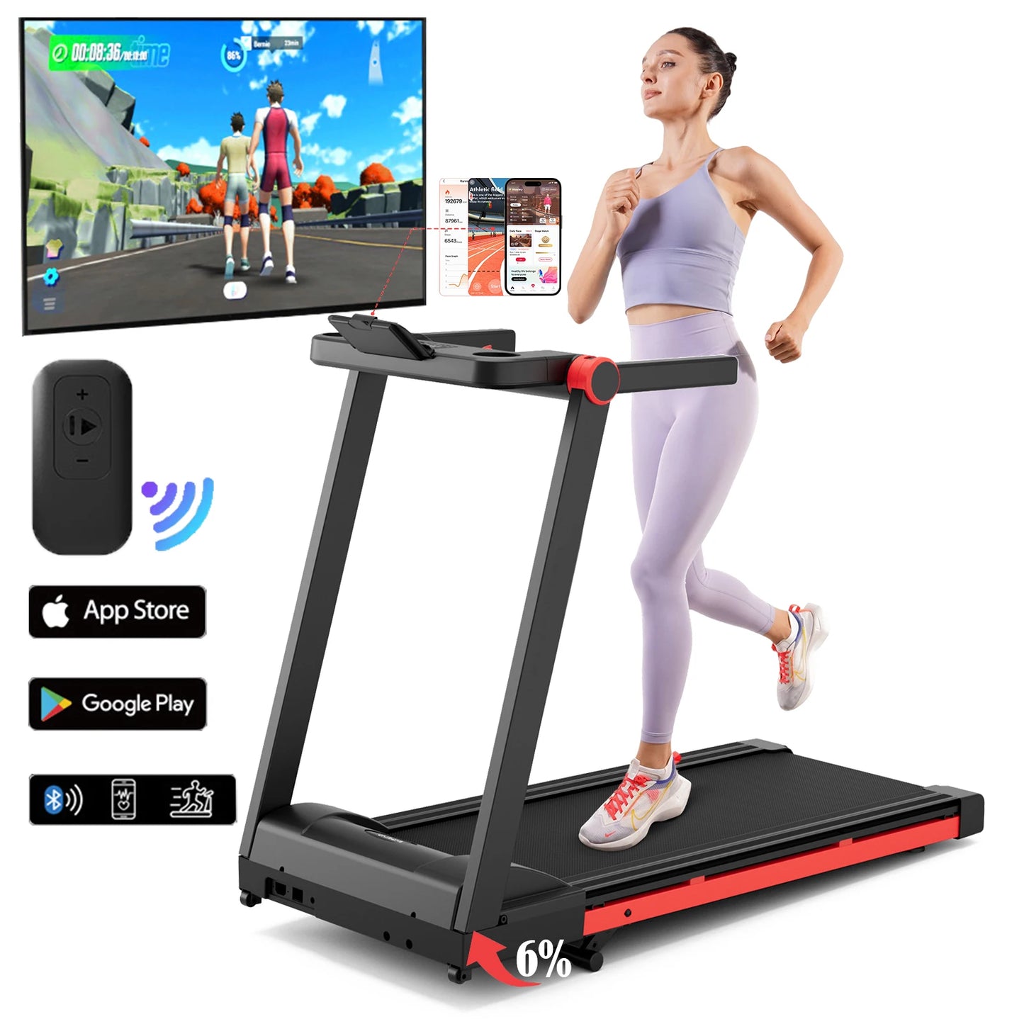 Superun Foldable Incline Home Treadmill Walking Pad