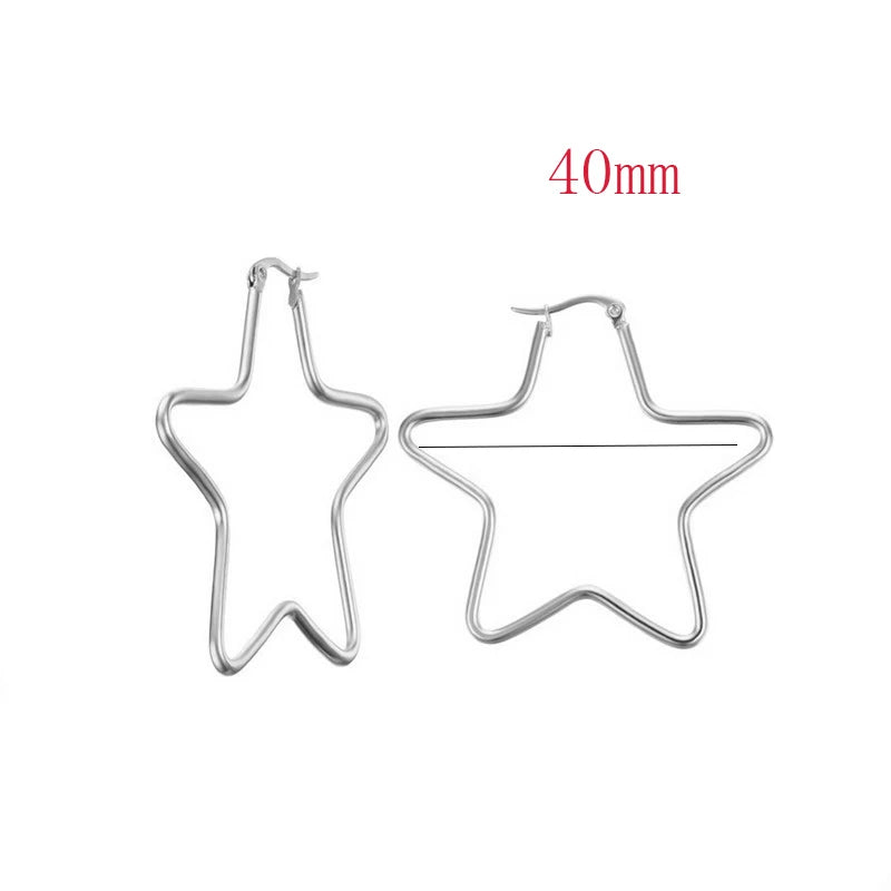 GDKLCN Elegant Hollow Five Star Earrings Cuff Jewelry Gift