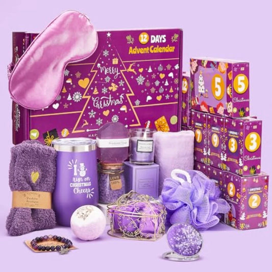 Advent Calendar 12 Days Christmas Lavender Spa Gifts Basket
