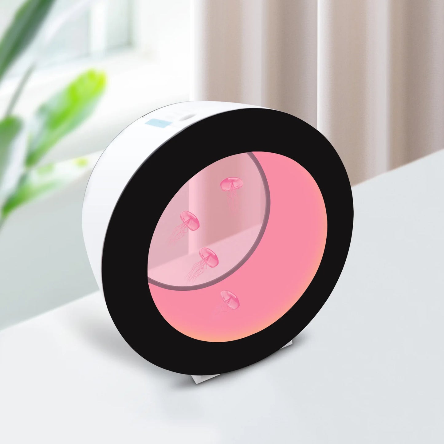 Hign-concerned 12V LED Round Jellyfish Aquarium Tank Acrylic Desktop DisplayUnit