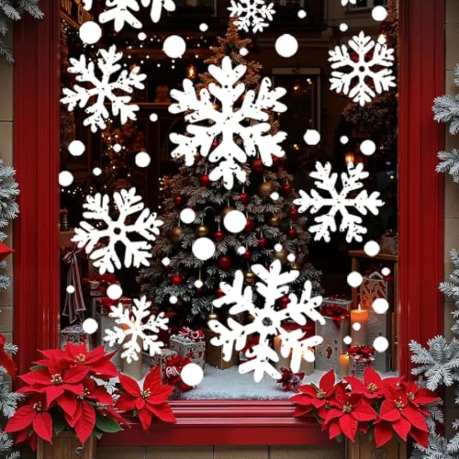 8 Sheets Snowflake Window Clings Indoor Decor For Holiday Season