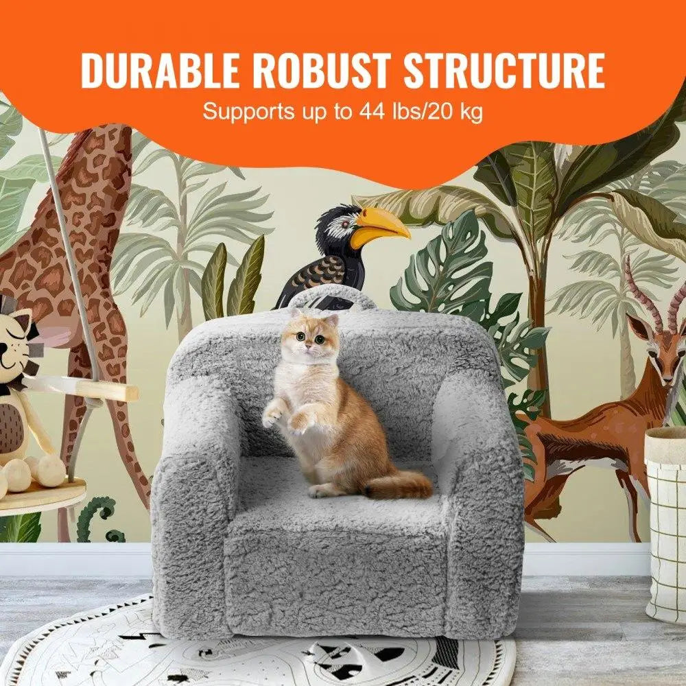 Kids Armchair Sofa High Density 25D Sponge Sherpa Fabric Toddler Chair for bedroom Playroom