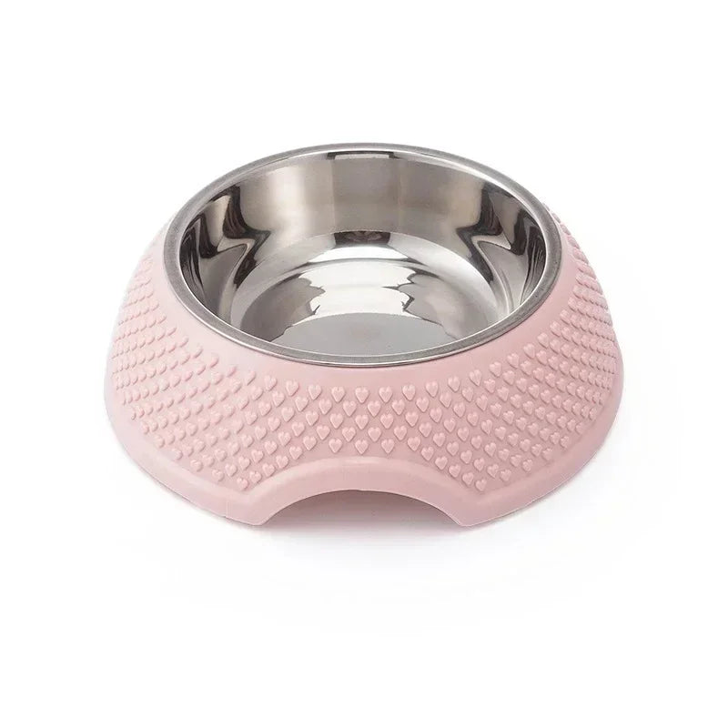 Hign-concerned UltraStainlessSteel Dog Feeding Bowl Petware Heart Shaped Pattern