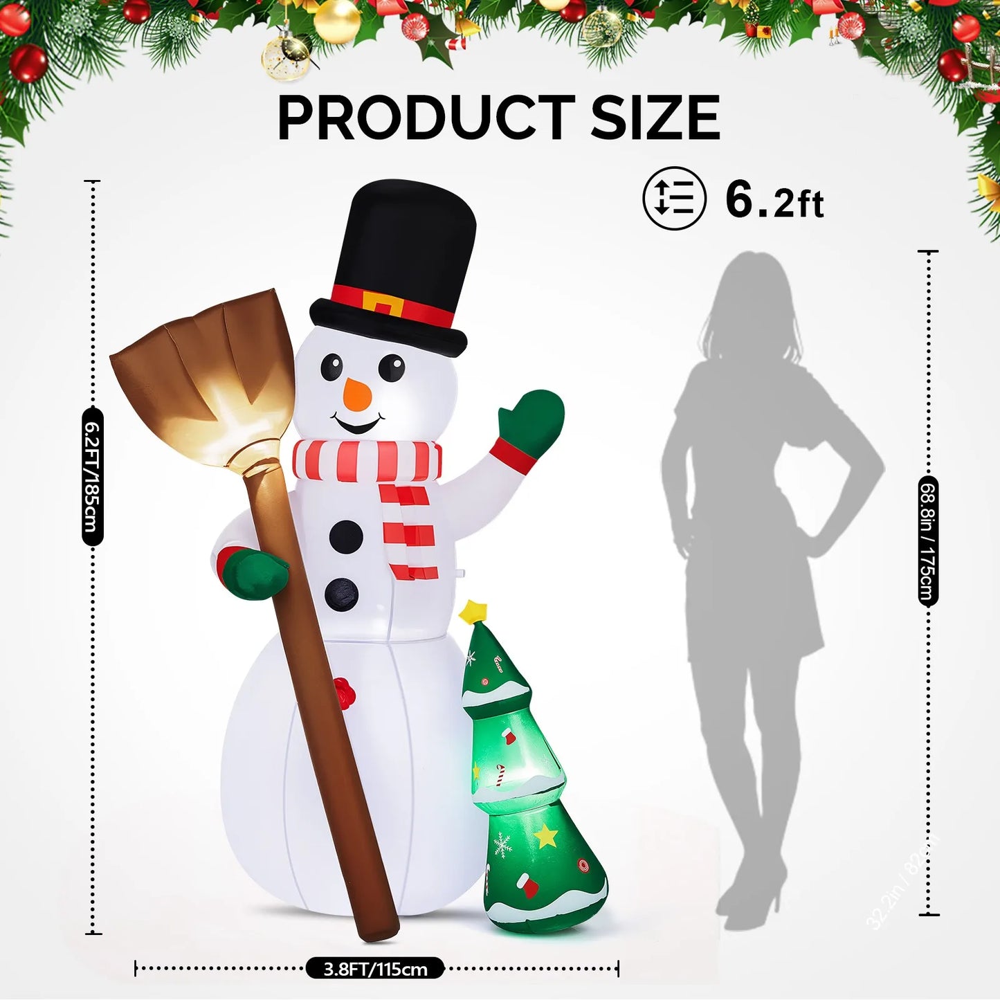 CN Guangdong Santa Snowman Inflatable Outdoor Decoration