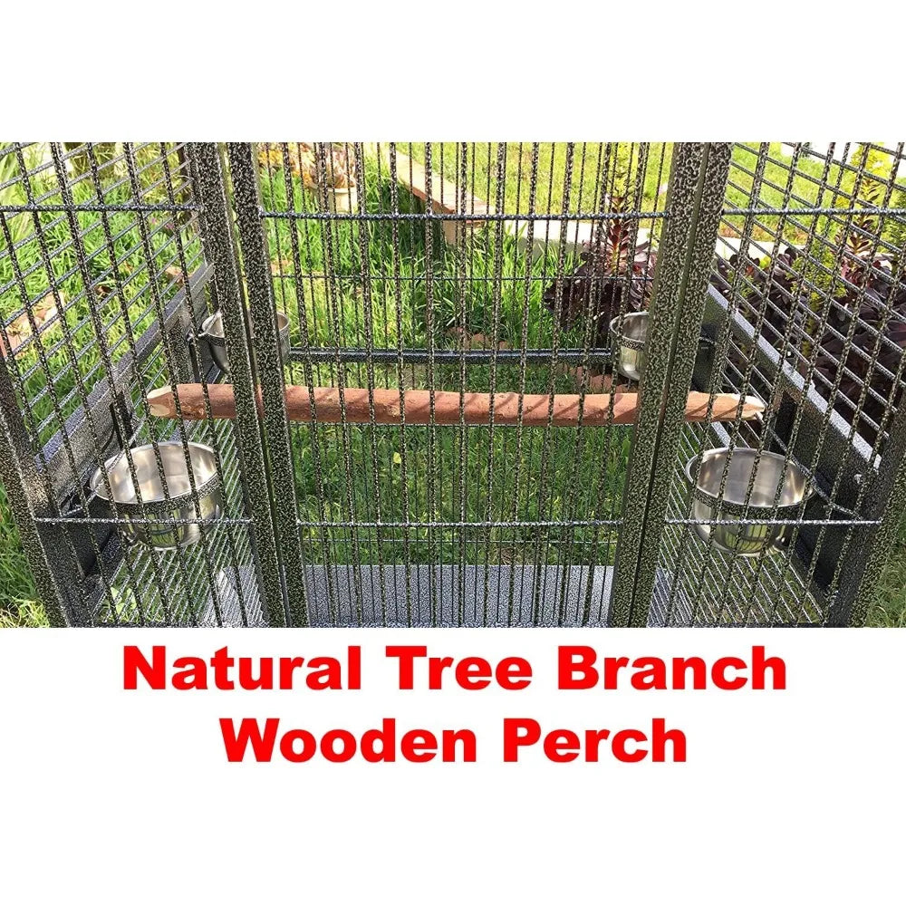 IndustrialGrade Wrought Iron Bird EnclosureSystem For Parrots Finches Cockatoos Rolling