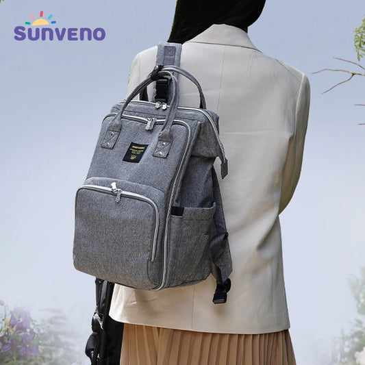 Sunveno Stylish Diaper Bag Backpack Multifunctional 20L Travel Bag Grey