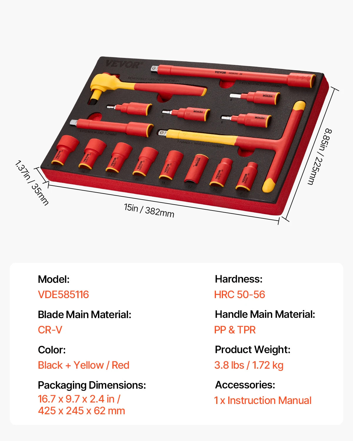 SucceBuy Insulated Screwdriver Set 1000V Electrician Tool Kit