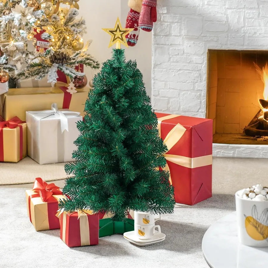 Artificial Christmas Tree With Star Topper And Stable Base