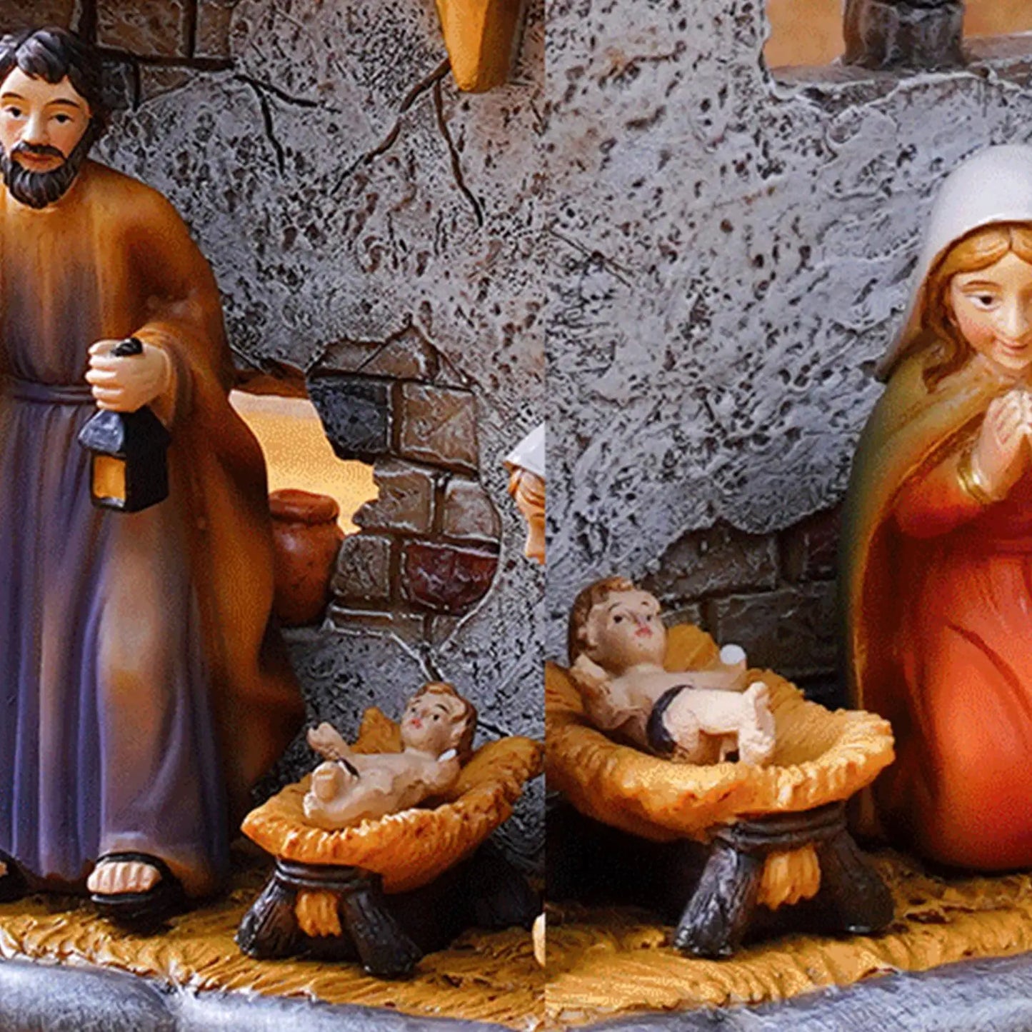 High-concerned Nativity Set Manger Scene Resin Holiday Decor