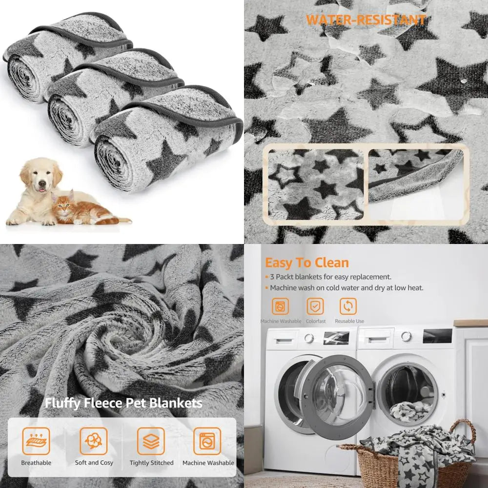 Nobleza Warm Pet Blanket Set Waterproof Reversible Fleece