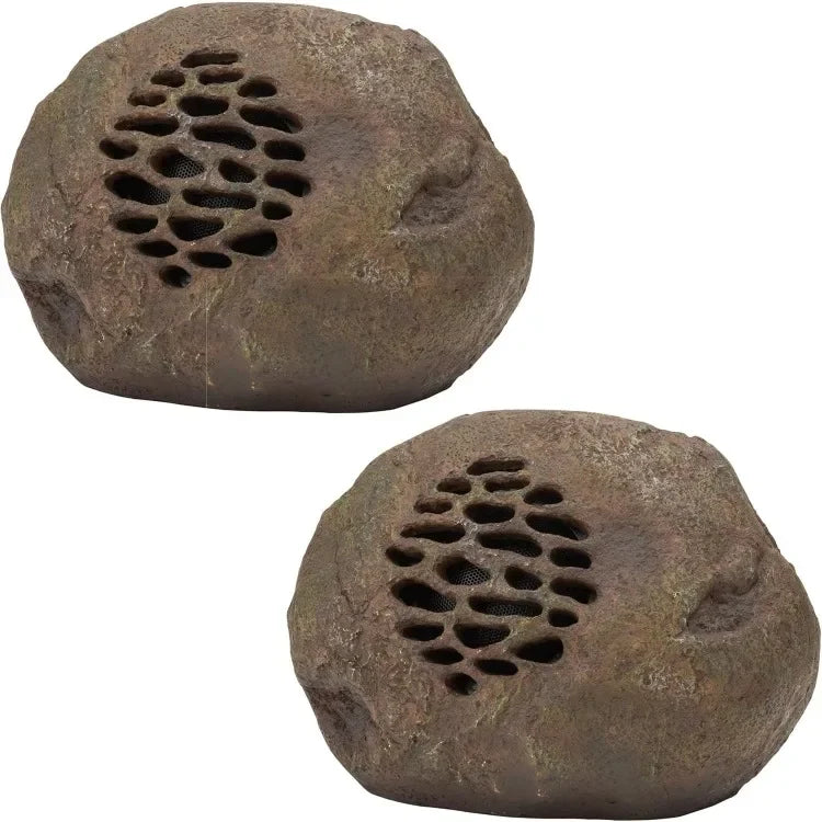 Hot Products.Waterproof Bluetooth Solar-Powered Outdoor Wireless Rock Speaker – Set of 2
