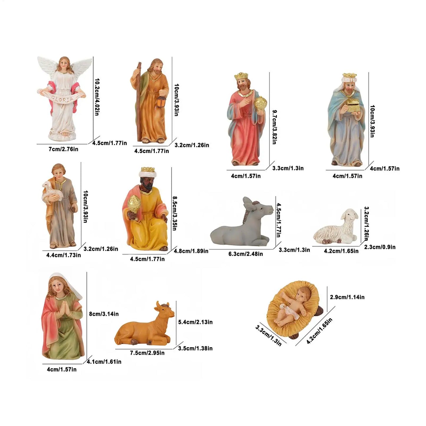 High-concerned Christmas Nativity Resin Manger Figurines Decor