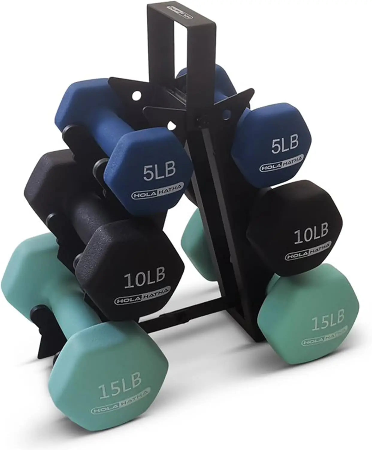 Neoprene Dumbbell Free Hand Weight Set with Rack