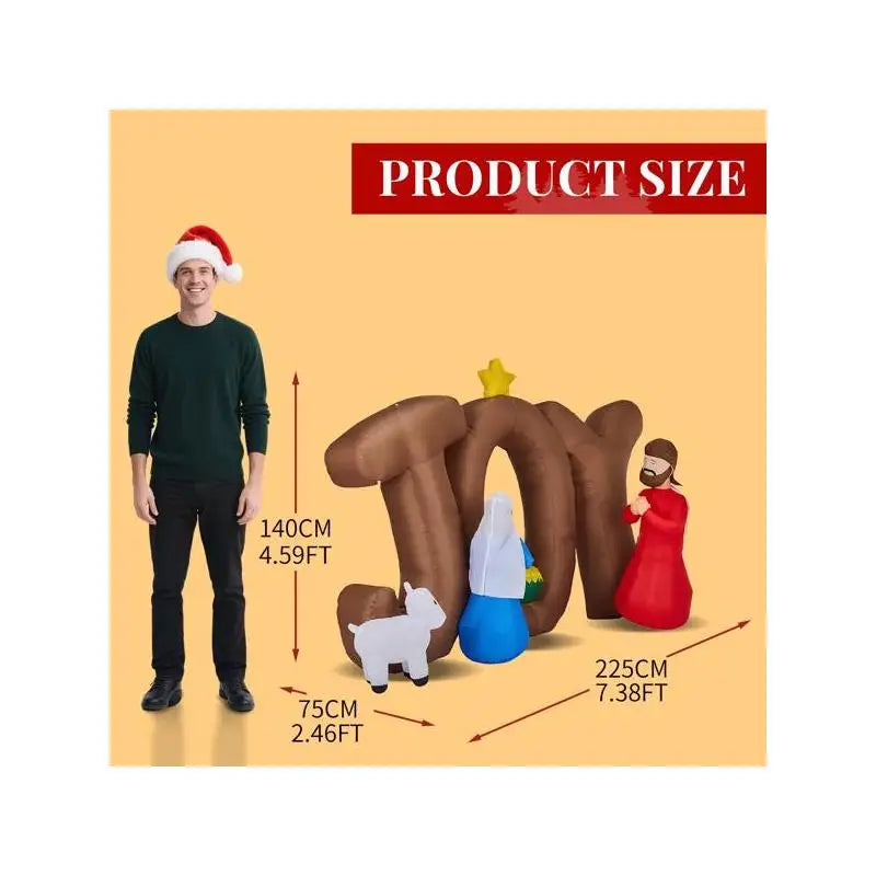 Sichuan Inflatable Nativity Scene with Joy Sign Lighted Decor