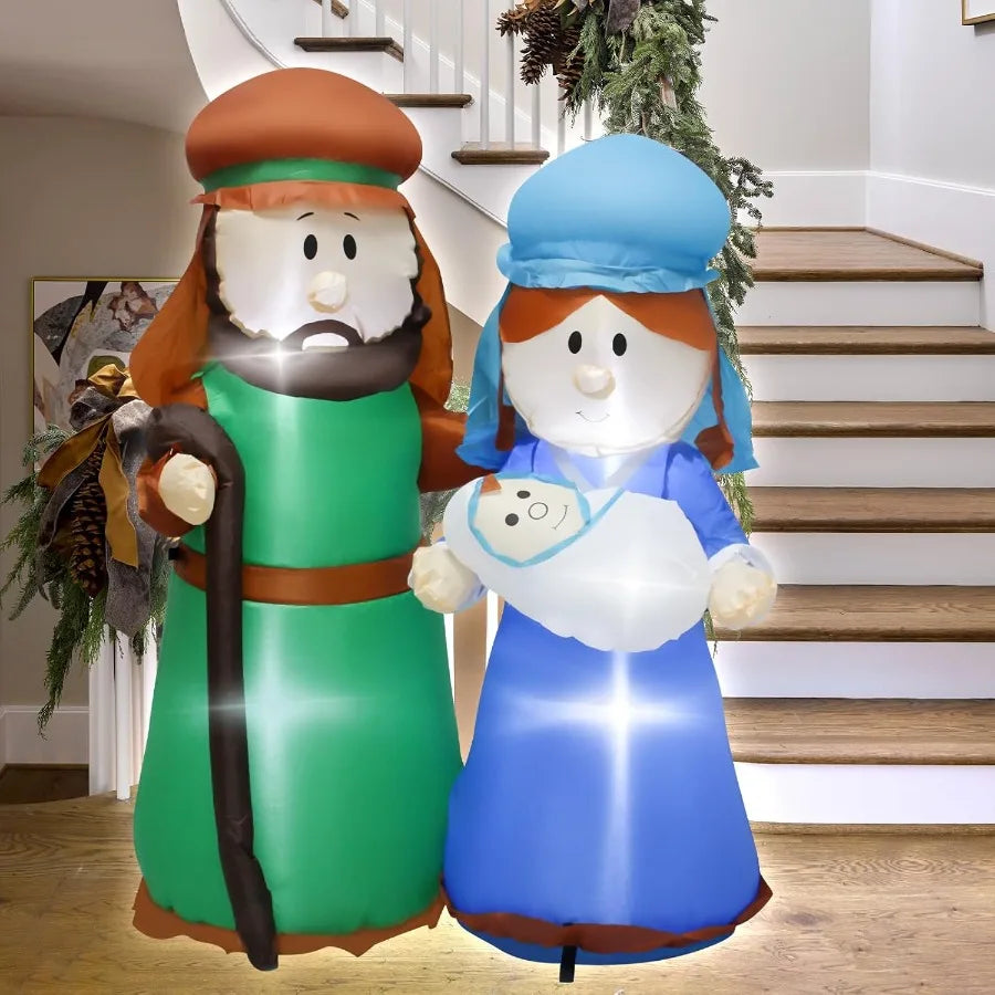 Hign Concerned Christmas Inflatable Nativity Scene With LED Lights