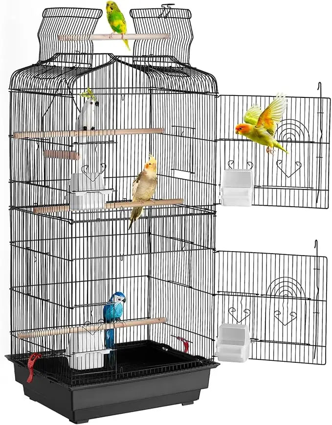 Color IndustrialGrade StainlessSteel BirdCage OpenTop Parrot Enclosure HeavyDuty Design Premium