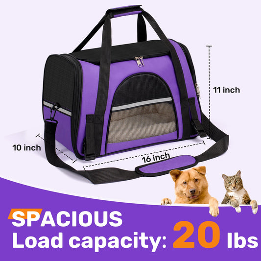 Closure AirlineApproved UltraDurable SoftSided PetCarrier TravelReady ForSmallPets