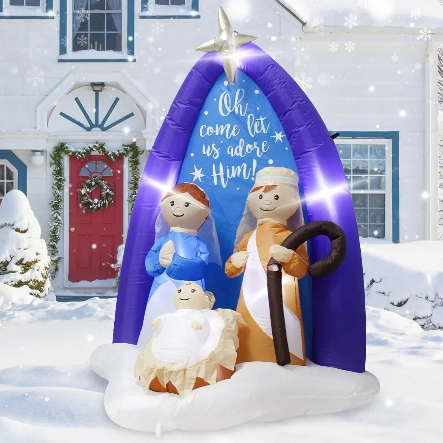 Hign-concerned Inflatable Jesus Nativity Scene With LED Lights