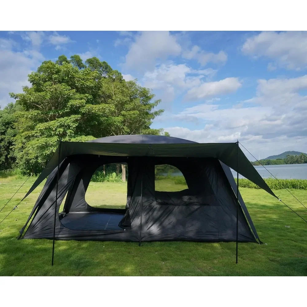 8-10 Person Camping Tent with 3 Door 2 Room Large Family Cabin Tents, Double Layer Waterproof Portable Tents, Camping Tent