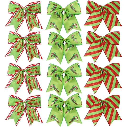 12 Pieces Festive Christmas Bows For Wreaths And Gift Wrapping