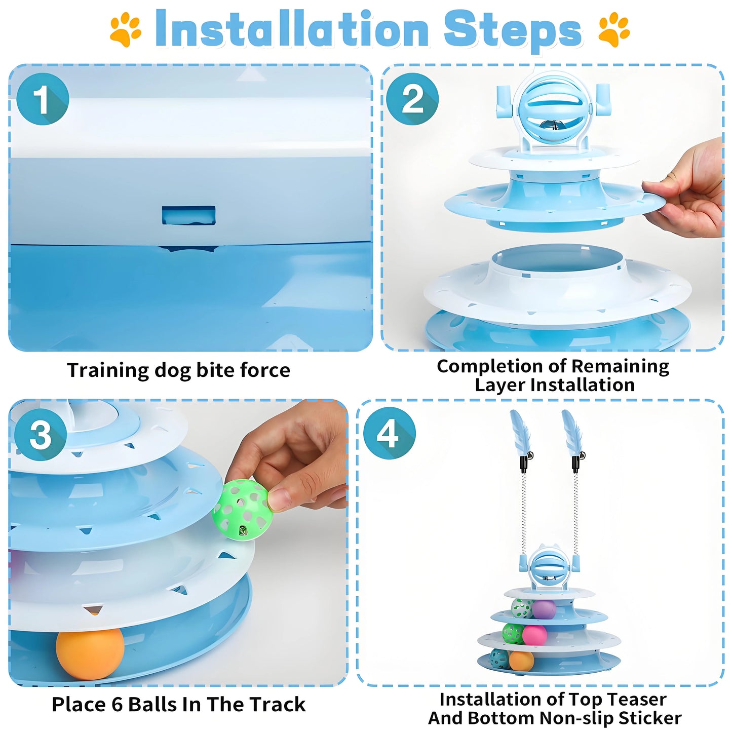 Zhejiang Premium UltraMultisensory Interactive Cat PuzzleBall Featuring TeaserWands