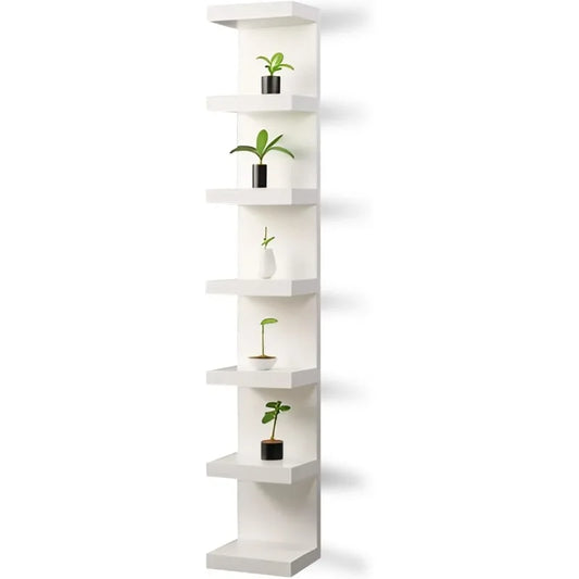 Hign-concerned Wall Shelf Unit 7 Tier Vertical Storage Organizer