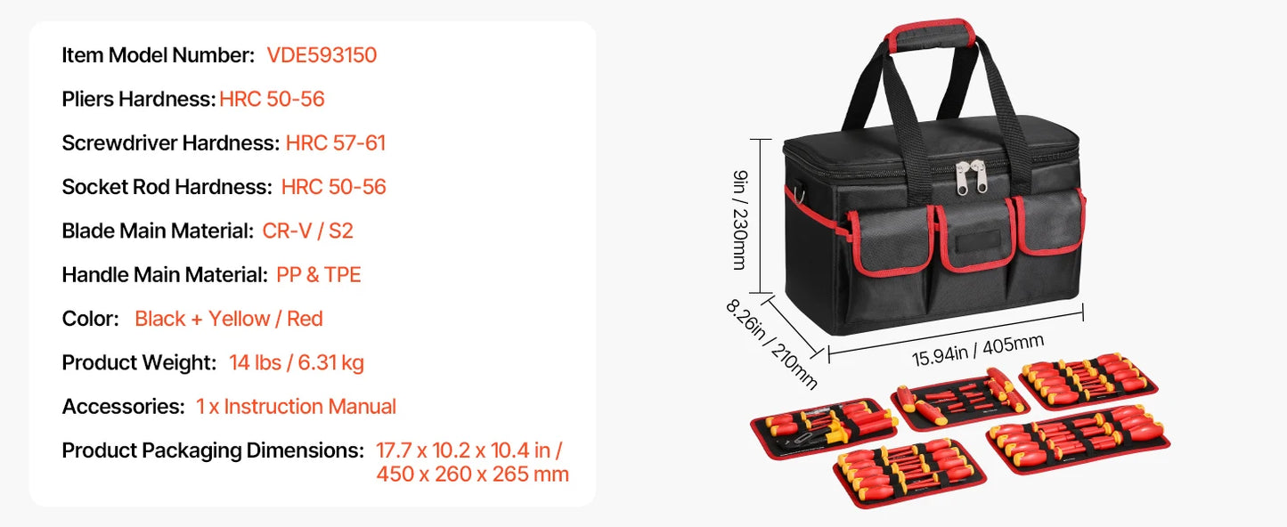 SucceBuy Insulated Screwdriver Set 1000V Electrician Tool Kit