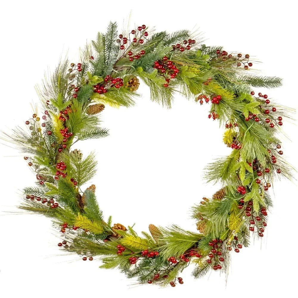 XMSJ Battery Powered LED Christmas Wreath With Timer