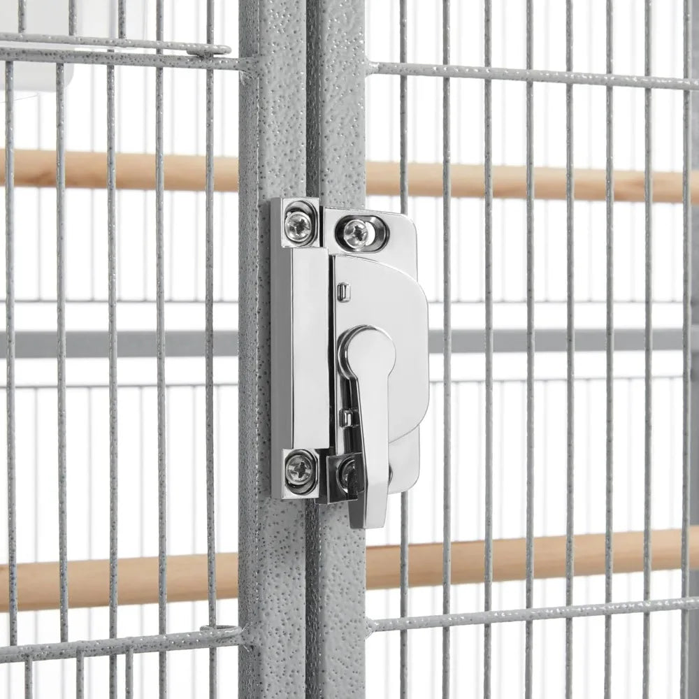 CommercialGradeAllMetal Iron Parrot Cage With Integrated Stand For Multiple Birds