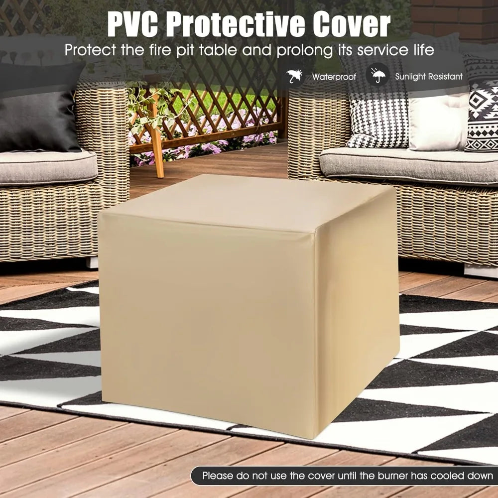 Giantex 2in1 Outdoor Gas Fire Table IndustrialGrade Weatherproofing Patio Heating