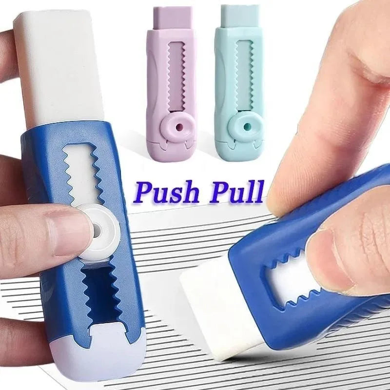 Pustell Push Pull Eraser Set With Refills For Office