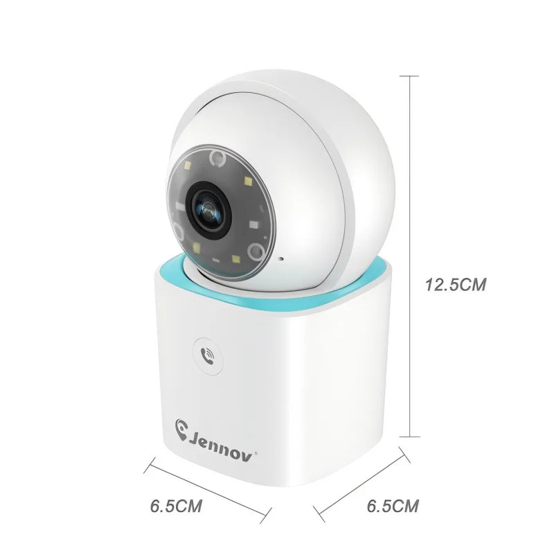 Jennov 1296P HD WIFI Camera 360° Home Security Camera with One-Click Talk, Baby Camera Monitor for Home Indoor &Outdoor Security