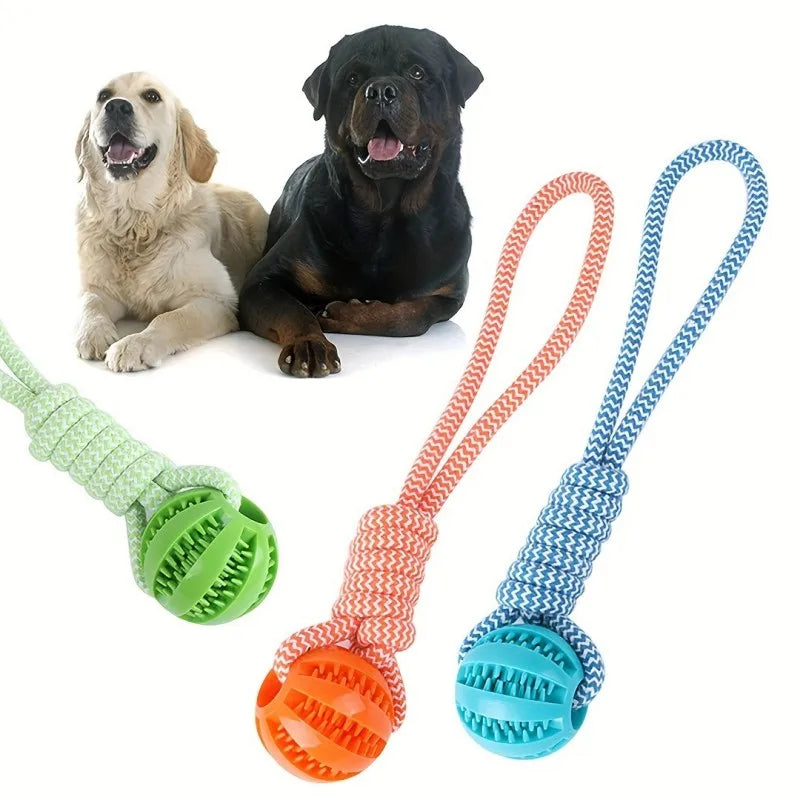 Hign-concerned Durable Braided Rope Dog Chew Toy Ball With Dental Cleaning And Treat Dispenser
