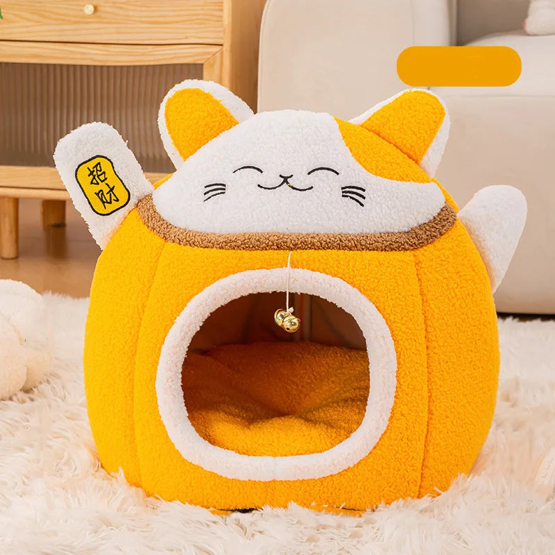 Zhejiang Lucky Fortune Cat Pet Bed Fleece Round Warm
