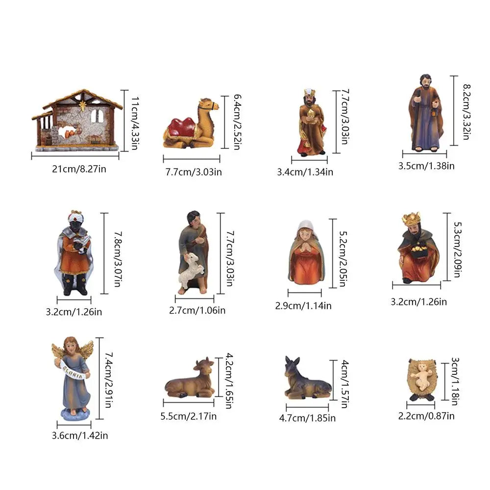 High-concerned Nativity Set Manger Scene Resin Holiday Decor