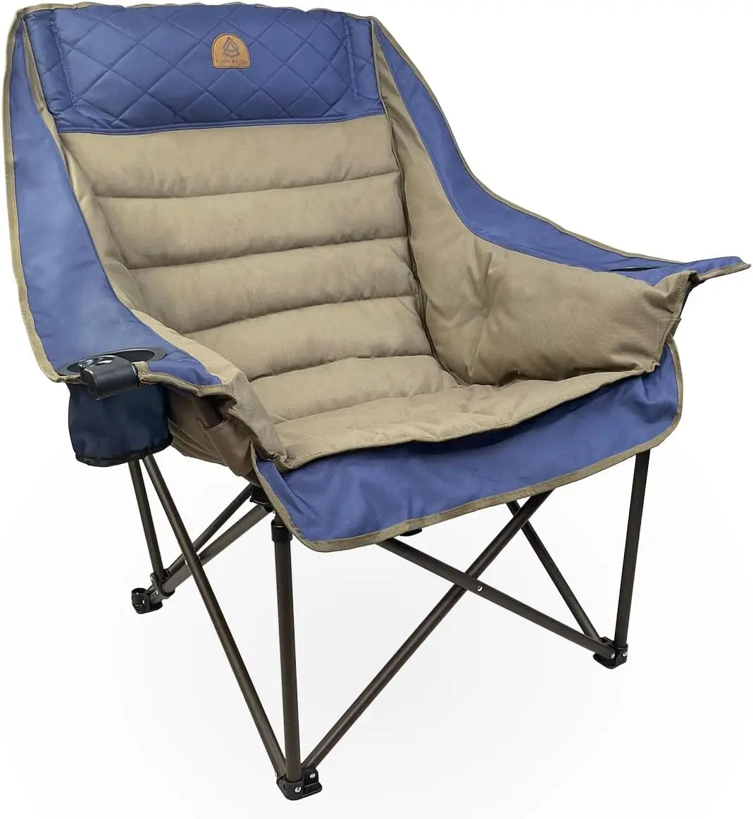 Black Sierra Deluxe Padded Camping Chair for Sports & Outdoors, Oversize XL Outdoor Folding Chair Supports 400 lbs, Heavy Duty