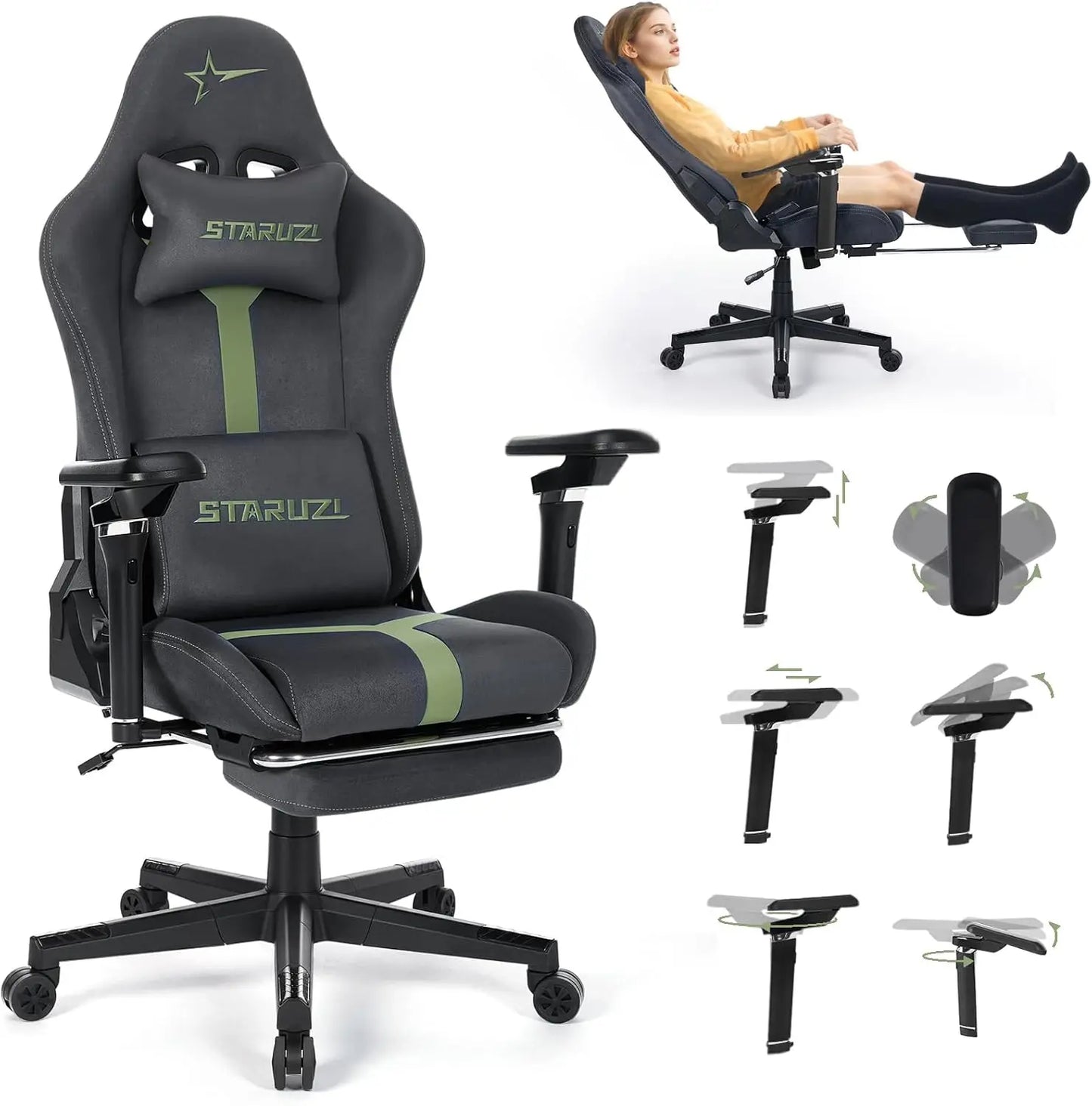 ZHUOTING Ergonomic Gaming Chair With 6D Adjustable Armrests