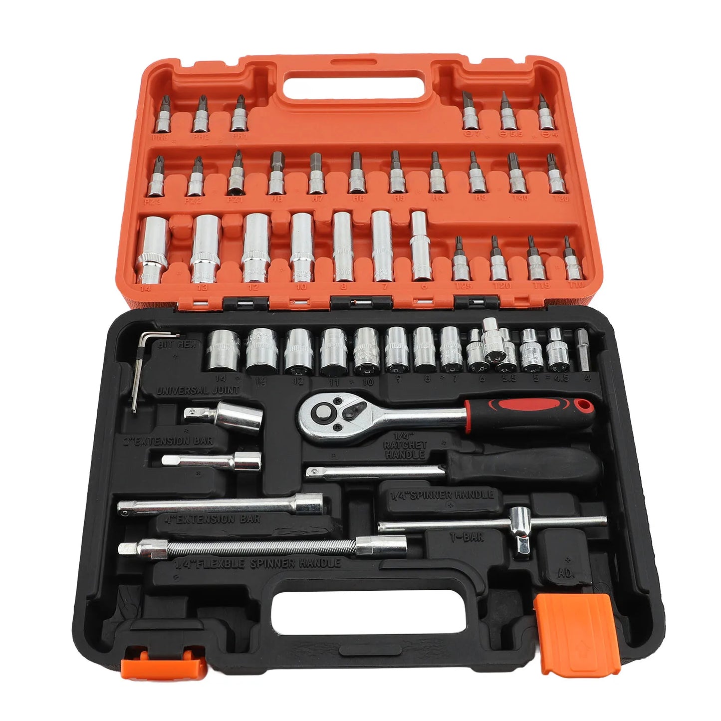 Fdit 53Pcs Automotive Socket Wrench Set High Hardness Steel