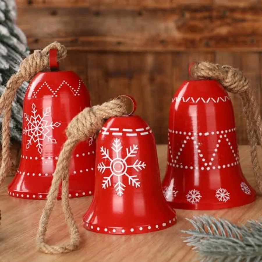 Christmas Snowflake Metal Cowbells Ornaments For Rustic Holiday Decor
