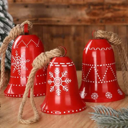 Christmas Snowflake Metal Cowbells Ornaments For Rustic Holiday Decor