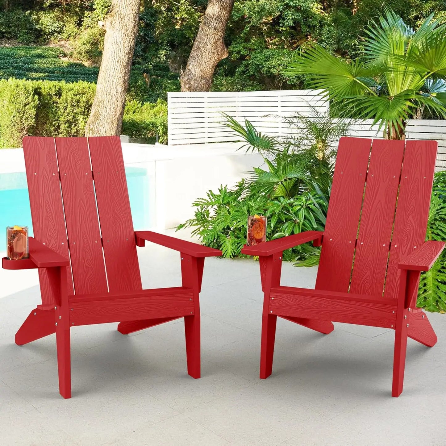 HUANZHUANG 4 Modern Adirondack Chairs Outdoor Furniture