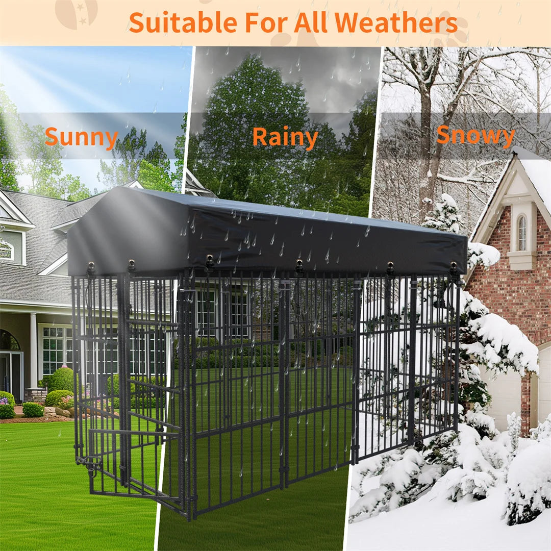 64.9” Heavy Duty Dog Kennel Pet Welded Metal Playpen Large Animal Cage Outdoor Indoor
