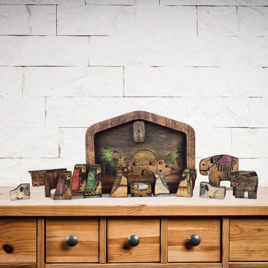 Wooden Jesus Puzzles Nativity Set Table Decor Ornament Nativity Puzzle With Wood Burned Design Jigsaw Puzzle Game For Adults Kid