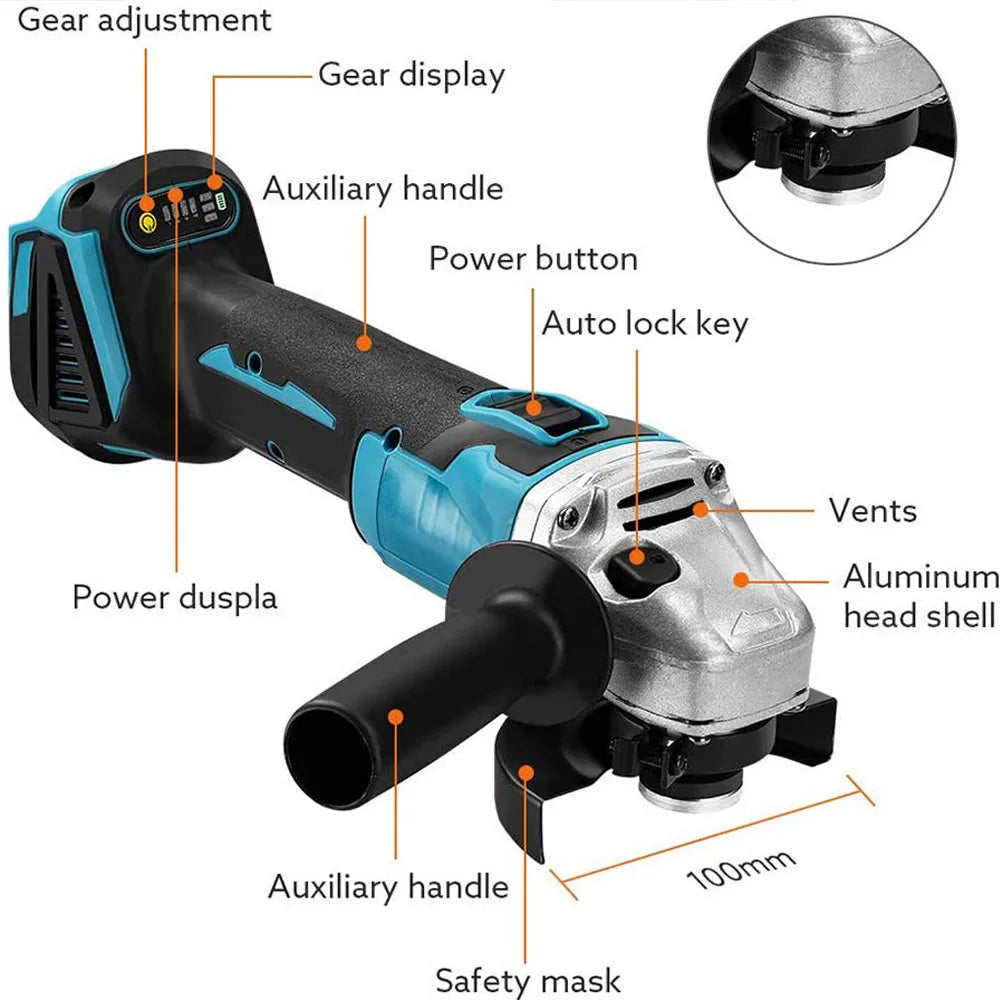 Magnitt 18V Brushless Cordless Angle Grinder For Metal